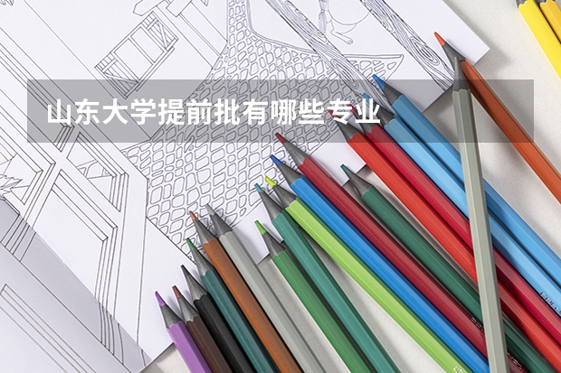 山东大学提前批有哪些专业