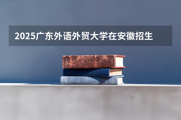 2025广东外语外贸大学在安徽招生计划